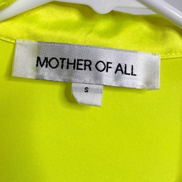 NWOT Revolve Mother of All Gisele Silk Wrap Dress Neon Yellow Women's Size Small - Picture 5 of 6